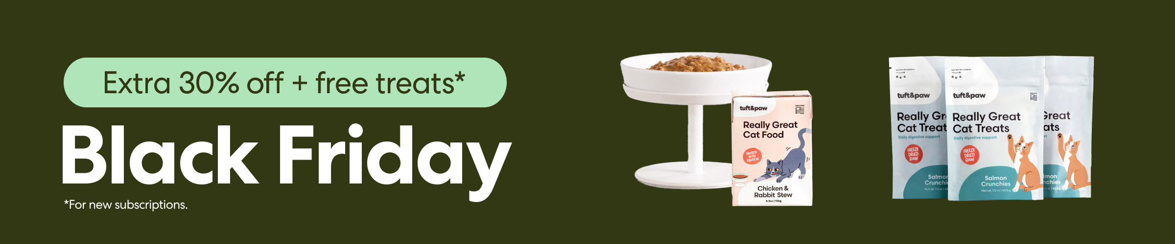 Black cat beside 'Black Friday' text with 25% off sitewide bubbles.